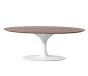 furnfurn tavolino da caffè Oval | Eero Saarinen replica Tabella del tulipano bianco Top noce Base