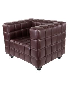 furnfurn Lounge krzesło | Josef Hoffman replika Krzesło Cube brązowy