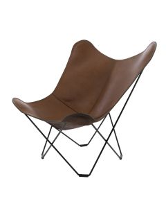 furnfurn lounge stol | Cuero Butterfly Mørk brun