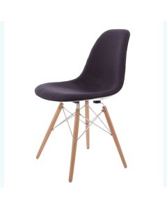 furnfurn silla de comedor fibra de vidrio tapizado | Eames réplica DS-wood