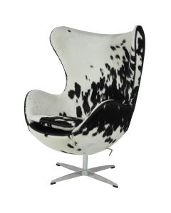 furnfurn lænestol | Arne Jacobsen replika Egg stol sort/hvid
