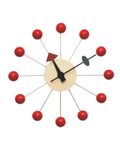 furnfurn zegar ścienny | Nelson replika Zegar Zegarów czerwony