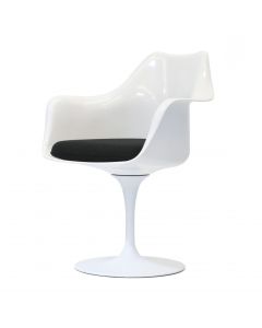 furnfurn silla de comedor asiento giratorio con reposabrazos | Eero Saarinen réplica Tulip silla