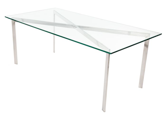 furnfurn tavolino da caffè 120 centimetri | Rohe replica Barcelona Pavillion trasparente