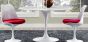 furnfurn spisebord 100cm | Eero Saarinen replika Tulip tabel Top Marmor hvid Base hvid