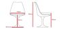 furnfurn silla de comedor asiento giratorio, Sin apoyabrazos | Eero Saarinen réplica Tulip silla
