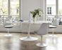 furnfurn table à manger Oval | Eero Saarinen réplique Table tulipe Dessus en marbre blanc blanc de base