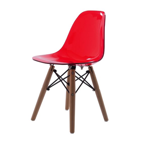 furnfurn krzesełko dla dziecka junior przejrzysty | Eames replika DS wood