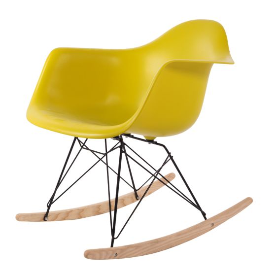 furnfurn schommelstoel Zwart frame | Eames replica Rocking Armchair
