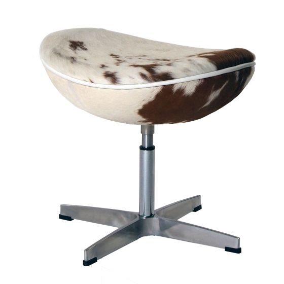 furnfurn voetenbankje | Arne Jacobsen replica Egg stoel Bruin / Wit