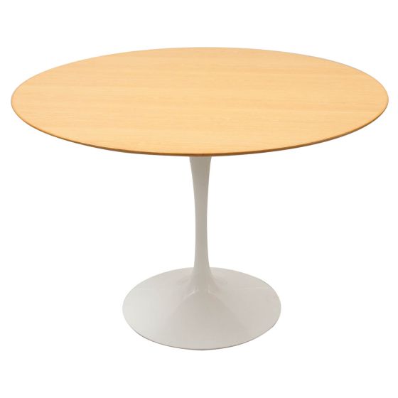 furnfurn tavolo da pranzo 120 centimetri | Eero Saarinen replica Tabella del tulipano Base Bianca piano in rovere