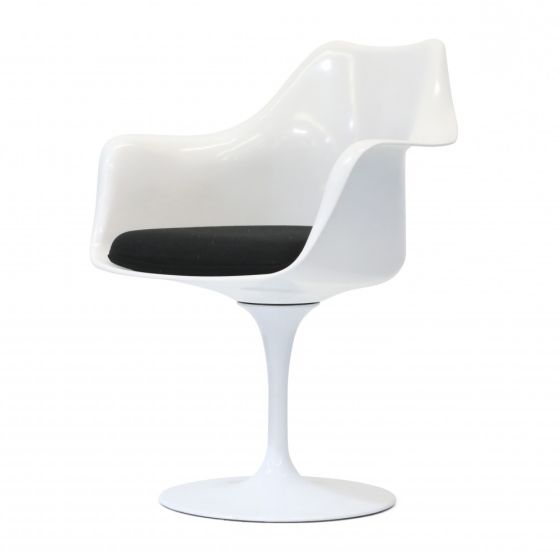 furnfurn eetkamerstoel draaiende zitting met armleuningen | Eero Saarinen replica Tulip stoel