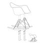 Eames replica RA-rod | schommelstoel Zwart frame