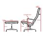 furnfurn Lounge stoel met Hocker | Eames replica EA222