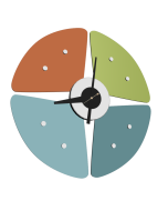 furnfurn veggur | Nelson replika Petal Clock flerfarget