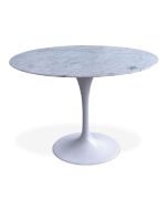 furnfurn tavolo da pranzo 100 centimetri | Eero Saarinen replica Tabella del tulipano Piano in marmo bianco bianco Base
