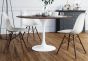 furnfurn mesa de jantar 120 centímetros | Eero Saarinen réplica Tulip tabela Top Walnut perna de mesa branco
