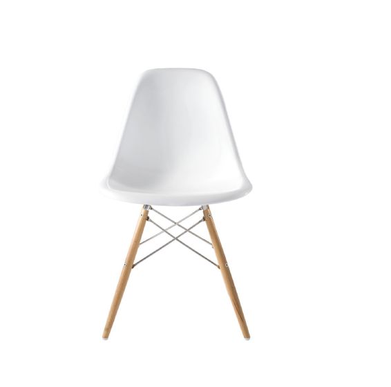 furnfurn cadeira de jantar fibra de vidro | Eames réplica DS-wood branco