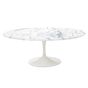 furnfurn table à manger Oval | Eero Saarinen réplique Table tulipe Dessus en marbre blanc blanc de base