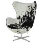 furnfurn lounge stol | Arne Jacobsen replika Egg stol svart/hvit