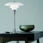 furnfurn luz de mesa pequeño | Henningsen réplica DPH 3/2 Chrome, blanco cristal