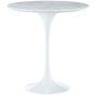 furnfurn sidebord 50cm | Eero Saarinen replika Tulip tabel Top Marmor hvid Base hvid