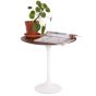 furnfurn side table 50cm | Eero Saarinen replica Tulip Side table Top walnut Base white