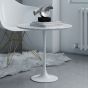 furnfurn tavolino 50 centimetri | Eero Saarinen replica Tabella del tulipano Piano in marmo bianco bianco Base