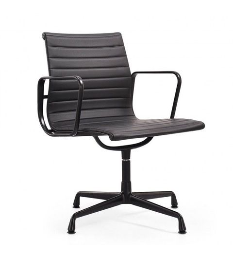 furnfurn krzesło konferencyjne Skóra | Eames replika EA108 czarny