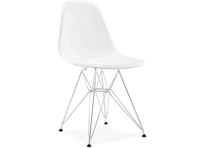 furnfurn cadeira de jantar fibra de vidro | Eames réplica DS-rod branco